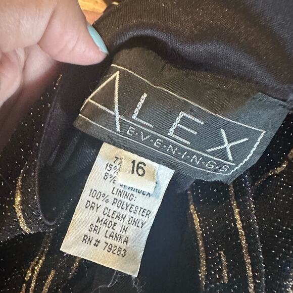 Vintage Alex Evenings Metallic Black Dress Set – Elegant Formalwear - Picture 12 of 15